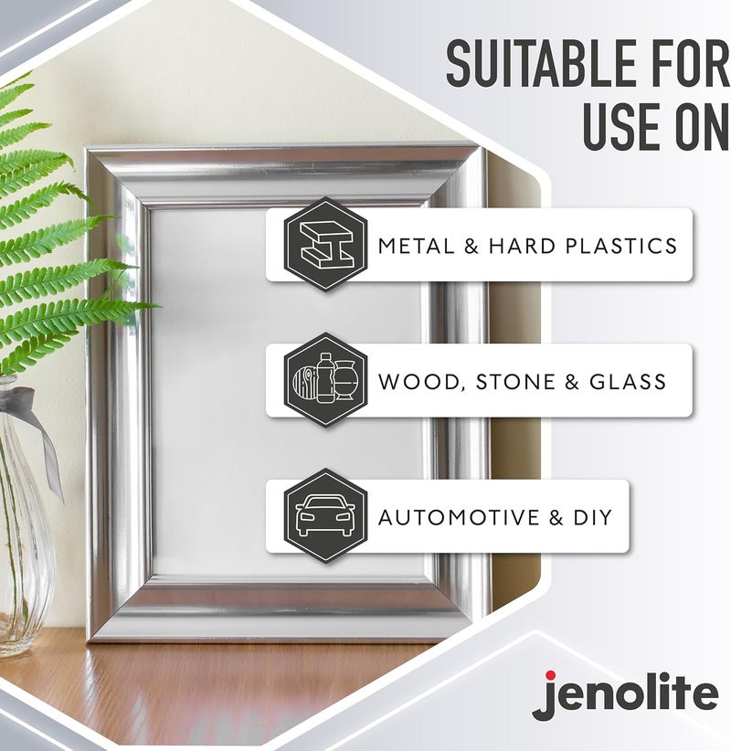 JENOLITE طلاء رذاذ كروم - لمسة نهائية كرومية ناعمة - طلاء متعدد الأسطح للمعادن والبلاستيك والمزيد - مناسب للاستخدام الداخلي والخارجي - 3x400 مل (3x13.52 أونصة) - Image 4